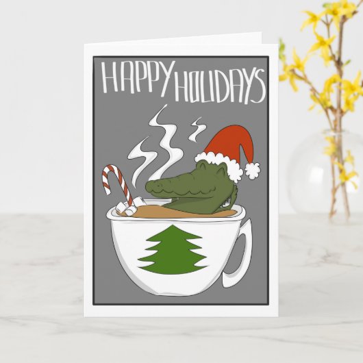 クロコダイルホリデイ カード (黄色い花)