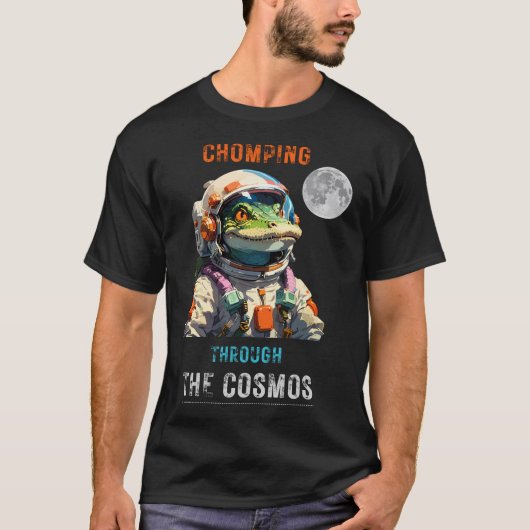 クロコダイル宇宙飛行士 – コスモスを抜け出す Tシャツ (正面)