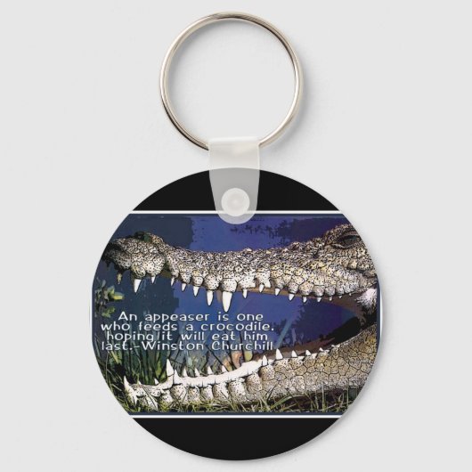 クロコダイル引用文 – ウィンストンチャーチル キーホルダー (正面)