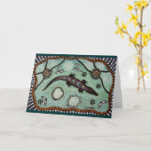 クロコダイル浚渫カード カード (黄色い花)