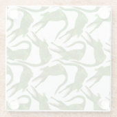 クロコダイル白い水のカラーアレイ ガラスコースター (裏面)