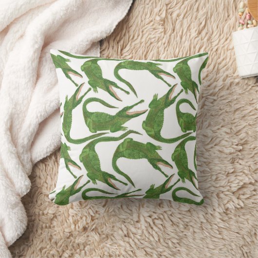 クロコダイル白い水のカラーアレイ クッション (ブランケット)