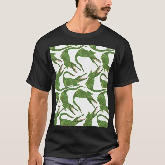 クロコダイル白い水のカラーアレイ Tシャツ (正面)