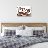 クロコダイル食べ物のヘビの布 キャンバスプリント (インサイチュ (寝室))