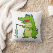 クロコダイル魚釣りフィッシャーフィンシングロッド クッション (ブランケット)