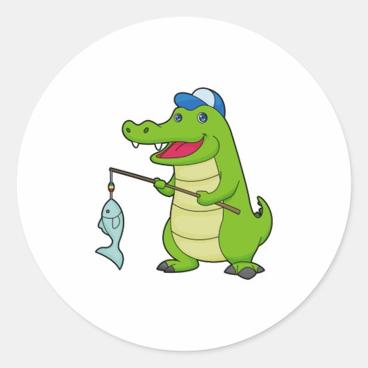 クロコダイル魚釣りフィッシャーフィンシングロッド ラウンドシール (正面)