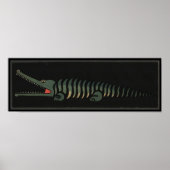 クロコダイル – 古代カラフル本イラストレーション ポスター (正面)