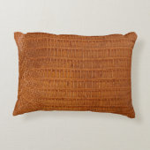 クロコダニワニ爬虫類革のテクスチャを閉じる アクセントクッション (裏面)