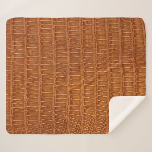 クロコダニワニ爬虫類革のテクスチャを閉じる シェルパブランケット (正面(横))