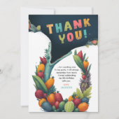 クロコダレアリゲータートロピカルワイルド感謝してい誕生日 サンキューカード (正面)