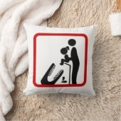 クロコダ食べ物を与えイルの動物園の看板に娘を追加しない クッション (ブランケット)