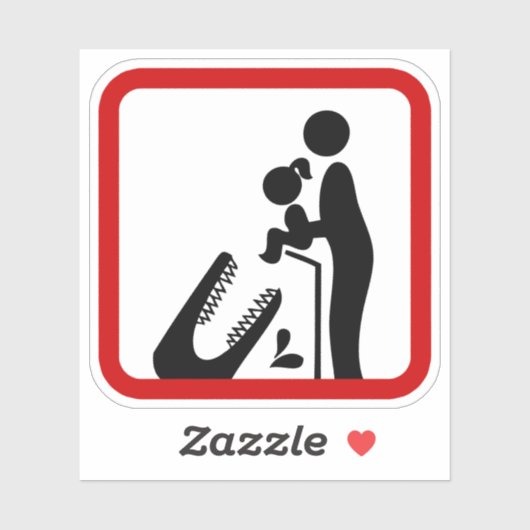 クロコダ食べ物を与えイルの動物園の看板に娘を追加しない シール (シート)