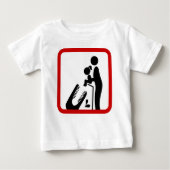 クロコダ食べ物を与えイルの動物園の看板に娘を追加しない ベビーTシャツ (正面)