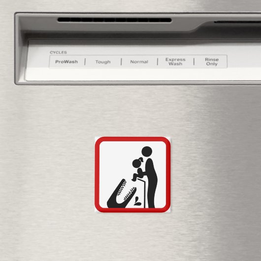 クロコダ食べ物を与えイルの動物園の看板に娘を追加しない マグネット (インサイチュ (食洗機))