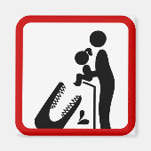 クロコダ食べ物を与えイルの動物園の看板に娘を追加しない マグネット (正面)