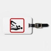 クロコダ食べ物を与えイルの動物園の看板に娘を追加しない ラゲッジタグ (正面横)