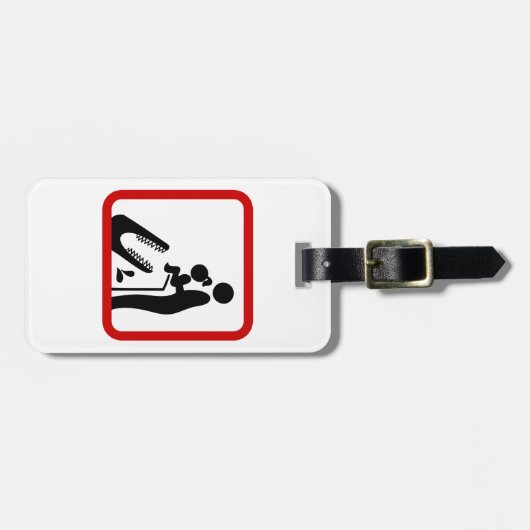 クロコダ食べ物を与えイルの動物園の看板に娘を追加しない ラゲッジタグ (正面横)