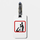 クロコダ食べ物を与えイルの動物園の看板に娘を追加しない ラゲッジタグ (裏面縦)