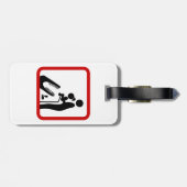 クロコダ食べ物を与えイルの動物園の看板に娘を追加しない ラゲッジタグ (裏面横)