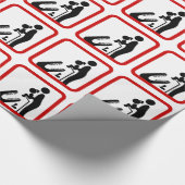 クロコダ食べ物を与えイルの動物園の看板に娘を追加しない ラッピングペーパー (角)