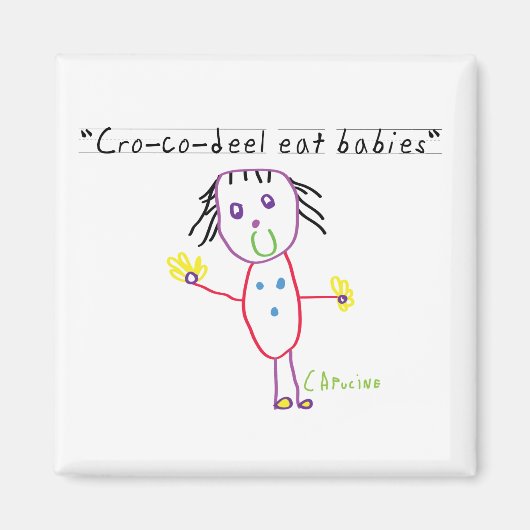 クロコデール食べベビー マグネット (正面)