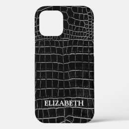 クロコフェイクダイルレザー名 iPhone 12ケース