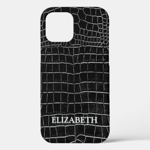 クロコフェイクダイルレザー名 iPhone 12ケース
