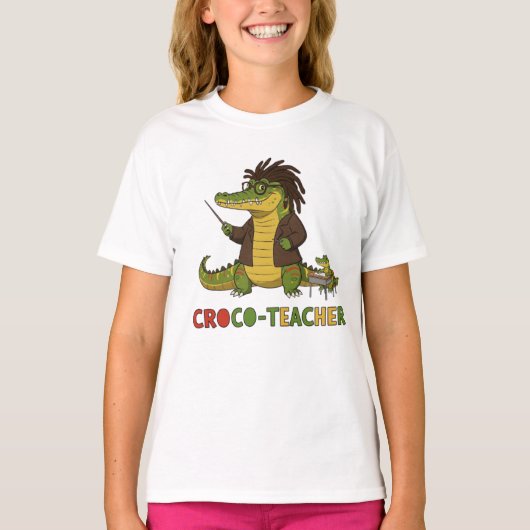 クロコ先生教室おもしろい Tシャツ (正面)