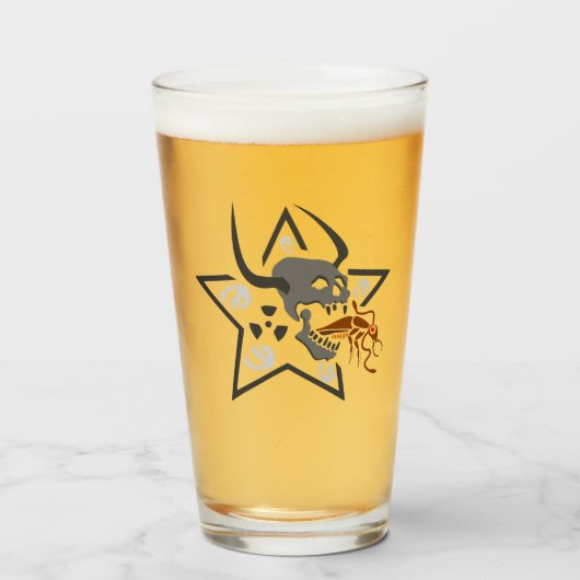 クロゴキブリと絶叫スカルペンタグラム タンブラーグラス (ドリンク正面)