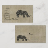 クロサイのシルエットの名刺かラベル 名刺 (正面/裏面)