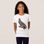 クロサギオスズメ、Psittacus erithacus、ヴィンテージ Tシャツ (正面フル)