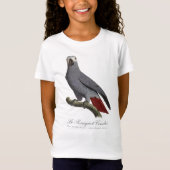 クロサギオスズメ、Psittacus erithacus、ヴィンテージ Tシャツ (正面)
