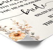 クロサピン秋ワイルドフラワーブライダルシャワーゲームサイン ポスター (角)