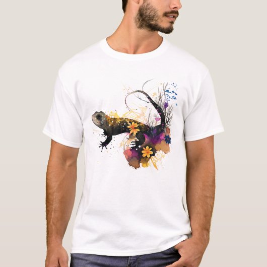 クロサンショウウオの芸術 Tシャツ (正面)