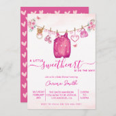 クロザラインのバレンタインの女の子ベビーシャワー 招待状 (正面/裏面)