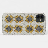 クロシェおばあちゃん広場の黄色と灰色 Case-Mate iPhoneケース (裏面(横))