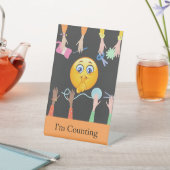 クロシェおもしろいトか編み物のサインを数えている 台座サイン (インサイチュ)