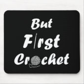 クロシェおもしろいーことわざ編み物引用文 マウスパッド (正面)