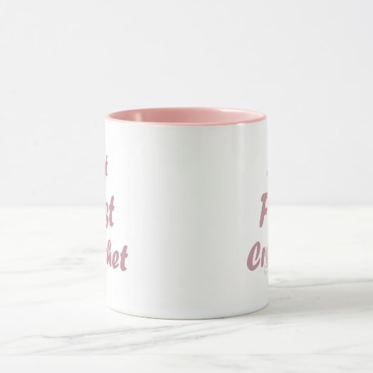 クロシェおもしろいーことわざ編み物引用文 マグカップ (中央)