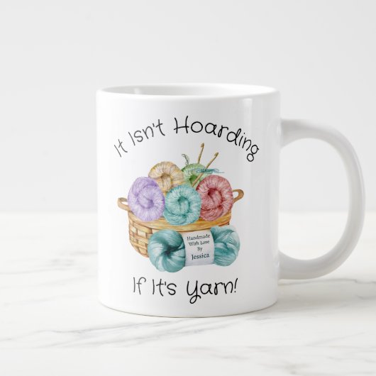 クロシェおもしろいーカスタマイズプアイアン・マグカップ ジャンボコーヒーマグカップ (右)