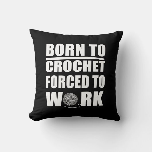 クロシェおもしろいー引用文かぎギフト クッション (正面)