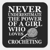 クロシェおもしろいー引用文の贈り物 スクエアシール (正面)