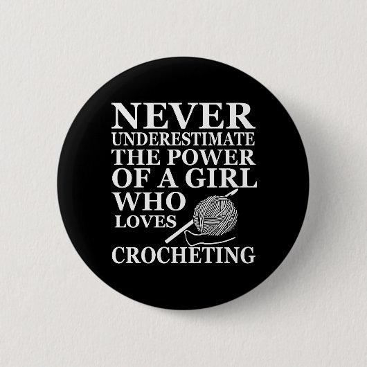 クロシェおもしろいー引用文の贈り物 缶バッジ (正面)