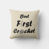 クロシェおもしろい引用文編み物ことわざギフト クッション (正面)