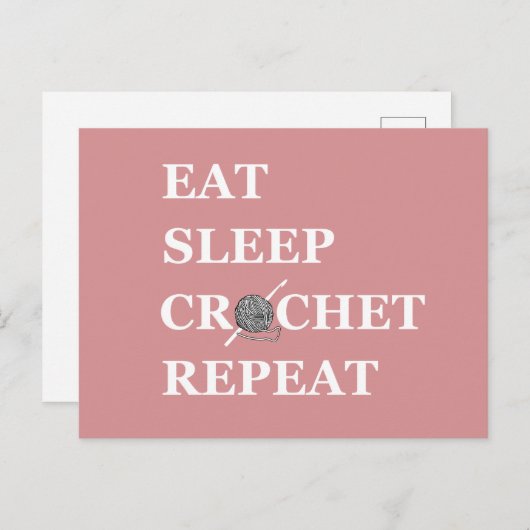 クロシェおもしろい引用文編み物ことわざギフト シーズンポストカード (正面/裏面)