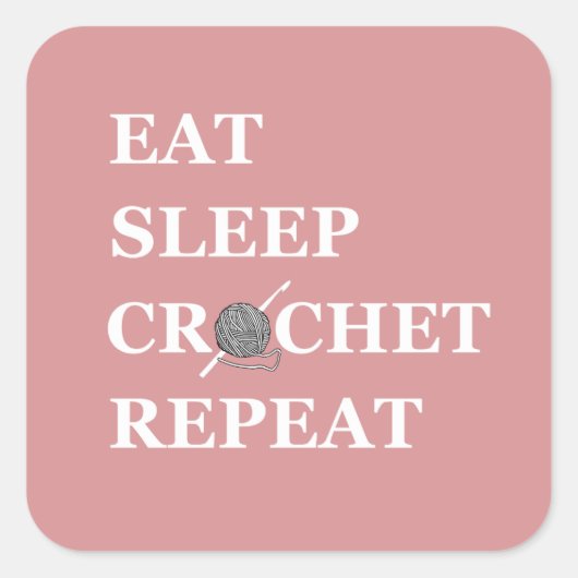 クロシェおもしろい引用文編み物ことわざギフト スクエアシール (正面)