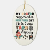 クロシェおもしろい編み物ギフト,フック,糸,ユーモア セラミックオーナメント (左)