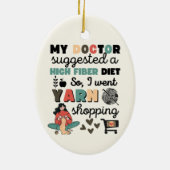 クロシェおもしろい編み物ギフト,フック,糸,ユーモア セラミックオーナメント (裏面)