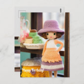 クロシェとカップケーキ誕生日 ポストカード (正面/裏面)