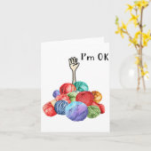 クロシェと編み物Im Ok カード (黄色い花)